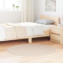 Berkfield Home Shaggy Rug with Latex Backing Cream √∏120 cm - Size: Medium - thumbnail 4