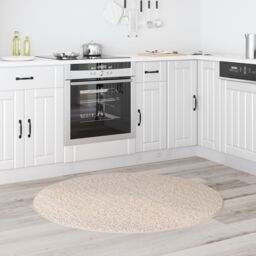 Berkfield Home Shaggy Rug with Latex Backing Cream √∏120 cm - Size: Medium - thumbnail 3