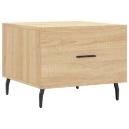 Berkfield Home Decorative Coffee Table Sonoma Oak 50x50x40 cm Engineered Wood in Light Brown - Size: 50 x 50 x 40 cm - thumbnail 3