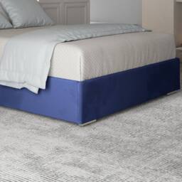 Casani Sturry Upholstered Soft Velvet Blue Metal Designer Bed Frame - Size: Small Double - thumbnail 7
