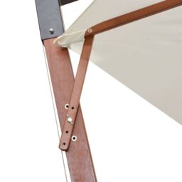 Berkfield Home Hanging Parasol 350 cm Wooden Pole White - thumbnail 6