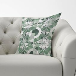 Warren Reed - Designer Geometric Pastel Green Cushions - Size: 60 cm x 60 cm - thumbnail 2