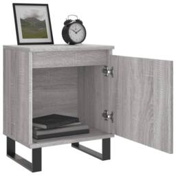 Berkfield Home Bedside Cabinets 2 pcs Grey Sonoma 40x30x50 cm Engineered Wood - Size: 40 x 30 x 50 cm - thumbnail 4