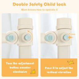 Gymax 175cm Cute Baby Bed Rail Bed Guard Infant Guardrail With Double Lock in Grey - thumbnail 7
