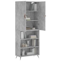 Berkfield Home Highboard Concrete Grey 69.5x34x180 cm Engineered Wood - thumbnail 3