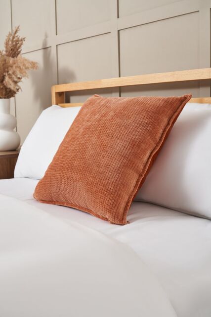 BHS Plain Cushion with Flange Edge in Terracotta - Size: Small - image 1