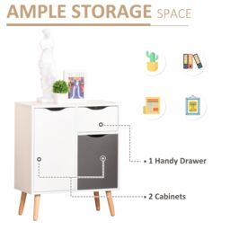 HOMCOM Cabinet Storage Cupboard Sideboard with Drawer for Bedroom, Living Room in Grey - thumbnail 6