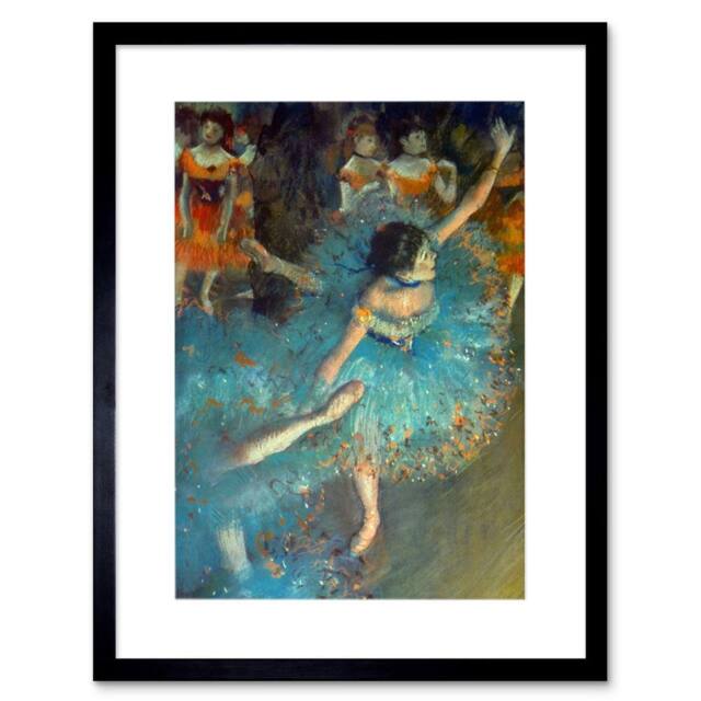 "Artery8 Edgar Degas Dancer Old Master Bedroom Home Decor 12x16"" Framed Art in Blue - Size: W12"" x H16""" - image 1