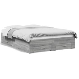 Berkfield Home Bed Frame with Drawers without Mattress Grey Sonoma 120x200 cm - Size: Small Double - thumbnail 2
