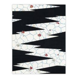 "Artery8 Flowers On Footpath Pattern Japan Wall Art Print Shin Bijutsukai in White - Size: W12"" x H16""" - thumbnail 1