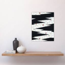 "Artery8 Flowers On Footpath Pattern Japan Wall Art Print Shin Bijutsukai in White - Size: W12"" x H16""" - thumbnail 4