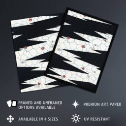 "Artery8 Flowers On Footpath Pattern Japan Wall Art Print Shin Bijutsukai in White - Size: W12"" x H16""" - thumbnail 2