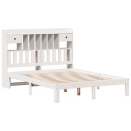 Berkfield Home Bookcase Bed without Mattress White 140x200cm Solid Wood Pine - Size: 140x200 cm - thumbnail 3