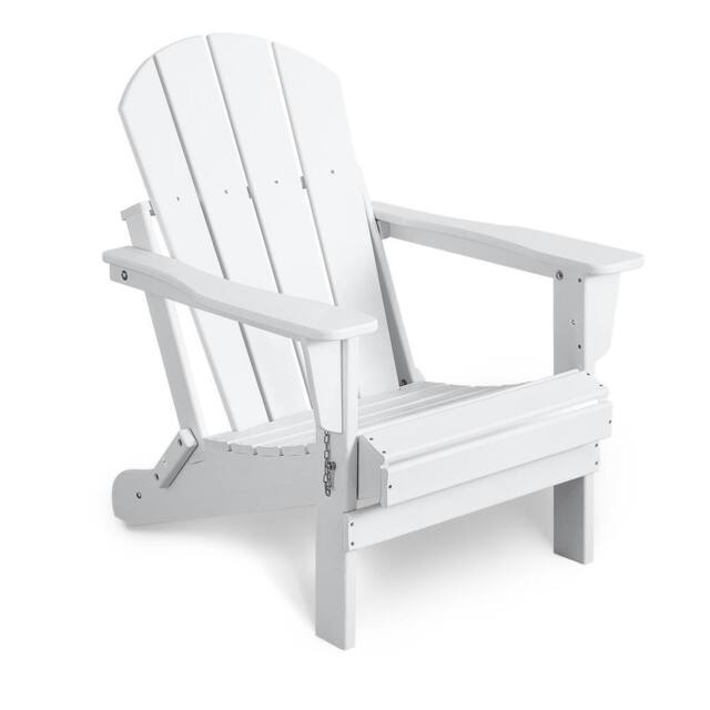 Mona Vale Furniture All-Weather Outdoor Lounge Chair Foldable Adirondack Chair in White - Size: 1 Seater - image 1