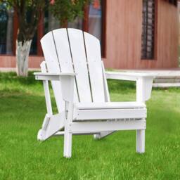 Mona Vale Furniture All-Weather Outdoor Lounge Chair Foldable Adirondack Chair in White - Size: 1 Seater - thumbnail 2