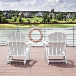 Mona Vale Furniture All-Weather Outdoor Lounge Chair Foldable Adirondack Chair in White - Size: 1 Seater - thumbnail 4