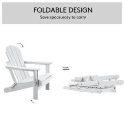 Mona Vale Furniture All-Weather Outdoor Lounge Chair Foldable Adirondack Chair in White - Size: 1 Seater - thumbnail 7