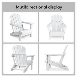 Mona Vale Furniture All-Weather Outdoor Lounge Chair Foldable Adirondack Chair in White - Size: 1 Seater - thumbnail 5