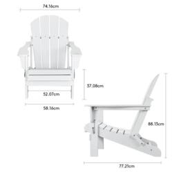 Mona Vale Furniture All-Weather Outdoor Lounge Chair Foldable Adirondack Chair in White - Size: 1 Seater - thumbnail 8