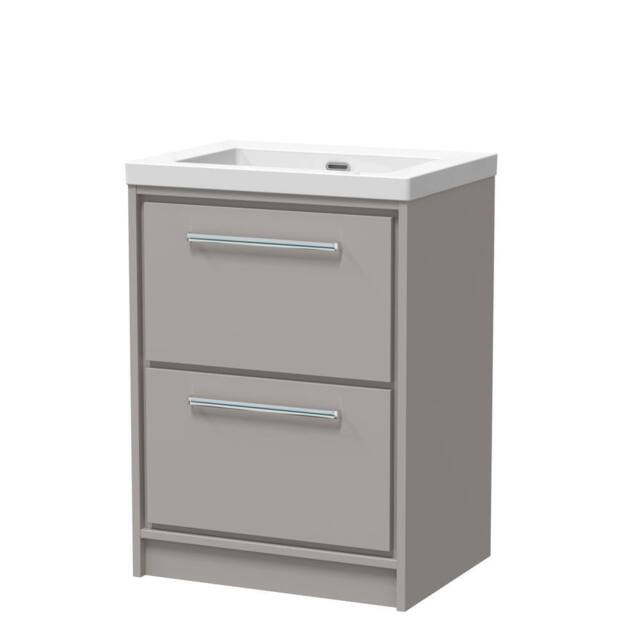 Balterley Bathroom 2 Soft-Close Drawer Floor Fireclay Basin, Grey, 600mm in Grey - image 1