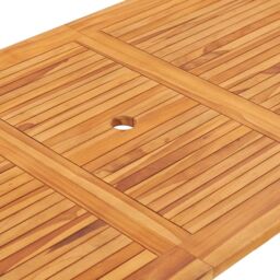 Berkfield Home Folding Garden Table 160x80x75 cm Solid Teak Wood in Brown - Size: 160 x 80 x 75 cm - thumbnail 5