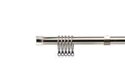 New Edge Blinds 16-19mm Fenton Extendable Durable Metal Curtain Pole Set in Silver - Size: 170 cm - 300 cm - thumbnail 1