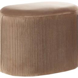 Wyld and Coco Velvet Glamour Pouffe Beige with Hidden Storage - thumbnail 2