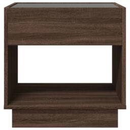 Berkfield Home Coffee Table with Infinity LED Brown Oak 50x50x50 cm - Size: 50 x 50 x 50 cm - thumbnail 6
