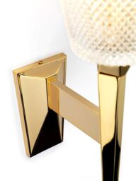 Netlighting Verity 1 Light Wall Light Polished Gold Glass Shade G9 - thumbnail 2