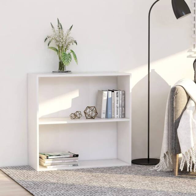 Berkfield Home 2-Tier Book Cabinet White 80x30x76.5 cm Engineered Wood - image 1