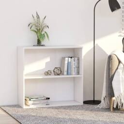 Berkfield Home 2-Tier Book Cabinet White 80x30x76.5 cm Engineered Wood - thumbnail 1