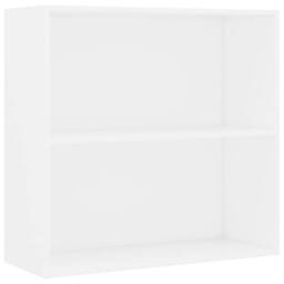 Berkfield Home 2-Tier Book Cabinet White 80x30x76.5 cm Engineered Wood - thumbnail 2