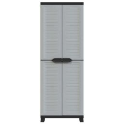 Berkfield Home Plastic Cabinet 65x45x181 cm in Grey - Size: 65 x 45 x 181 cm - thumbnail 3