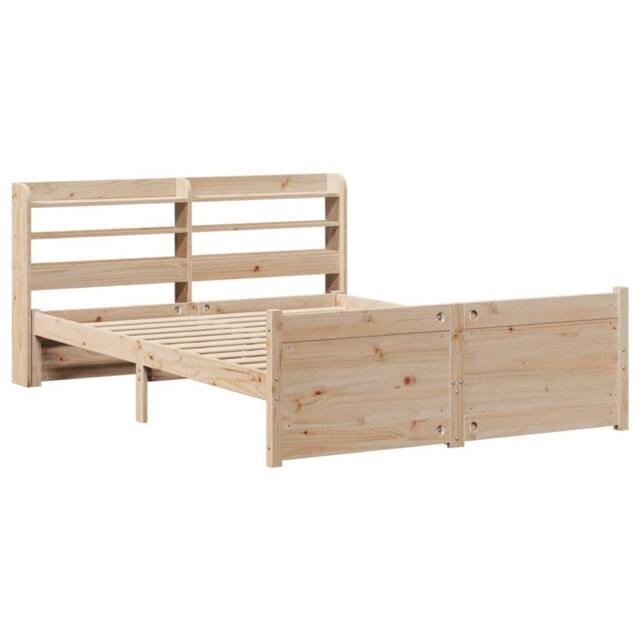 Berkfield Home Beautiful Bed Frame with Headboard without Mattress 150x200 cm Ki in Natural - Size: King - image 1
