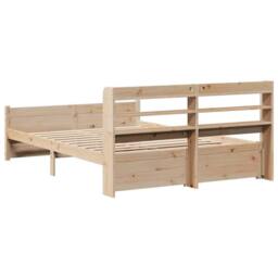 Berkfield Home Beautiful Bed Frame with Headboard without Mattress 150x200 cm Ki in Natural - Size: King - thumbnail 8