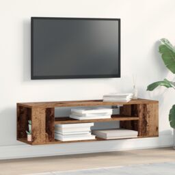 Berkfield Home TV Cabinet Old Wood Engineered Wood 100 x 30 x 26.5 cm TV Cabinet in Brown - thumbnail 1