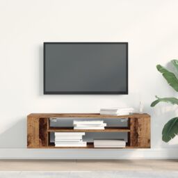 Berkfield Home TV Cabinet Old Wood Engineered Wood 100 x 30 x 26.5 cm TV Cabinet in Brown - thumbnail 4