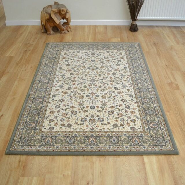 The Rug Shop UK Green Border Floral Traditional Easy To Clean Area Rug - Size: 160 cm x 230 cm - image 1