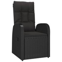Berkfield Home 5 Piece Garden Dining Set Black Poly Rattan&Solid Wood Acacia - thumbnail 5