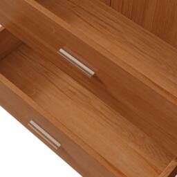 VOGREX 2-Door 2-Drawer Wardrobe with Hanging Rail in Brown - thumbnail 4