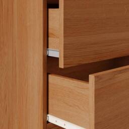 VOGREX 2-Door 2-Drawer Wardrobe with Hanging Rail in Brown - thumbnail 5