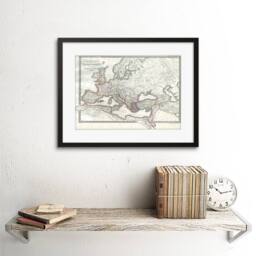 "Artery8 Map 1850 Roman Empire East West Ancient Rome 12x16"" Framed Art Print in Beige - Size: W12"" x H16""" - thumbnail 2