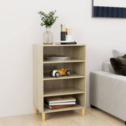 Berkfield Home Sideboard Sonoma Oak 57x35x90 cm Engineered Wood in Light Beige - Size: 57 x 35 x 90 cm - thumbnail 2