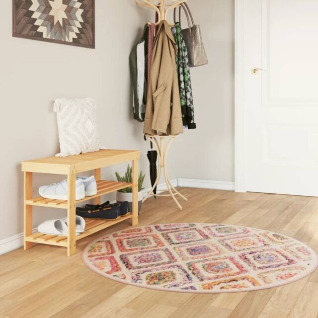 Berkfield Home Rug Washable Multicolour Ã˜ 120 cm Anti Slip - Size: 100 cm diameter - image 1