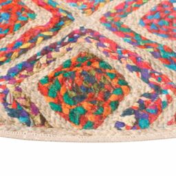 Berkfield Home Rug Washable Multicolour Ã˜ 120 cm Anti Slip - Size: 100 cm diameter - thumbnail 4