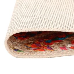 Berkfield Home Rug Washable Multicolour Ã˜ 120 cm Anti Slip - Size: 100 cm diameter - thumbnail 3