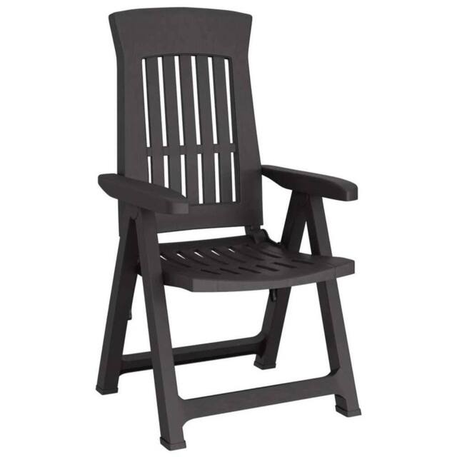 Nordara Black-Foldable Plastic Garden Chair Outdoor Patio Adjustable in Black - image 1