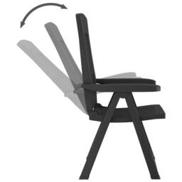 Nordara Black-Foldable Plastic Garden Chair Outdoor Patio Adjustable in Black - thumbnail 4