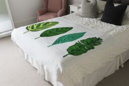 Benjamin Tate Design Four Leaves Designer Blanket in Natural - Size: 120 cm x 150 cm - thumbnail 4