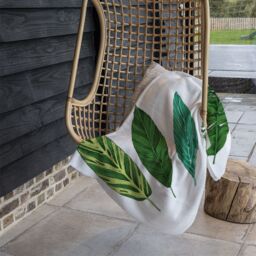 Benjamin Tate Design Four Leaves Designer Blanket in Natural - Size: 120 cm x 150 cm - thumbnail 3